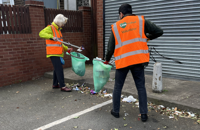 Litter picking in Castle Bromwich