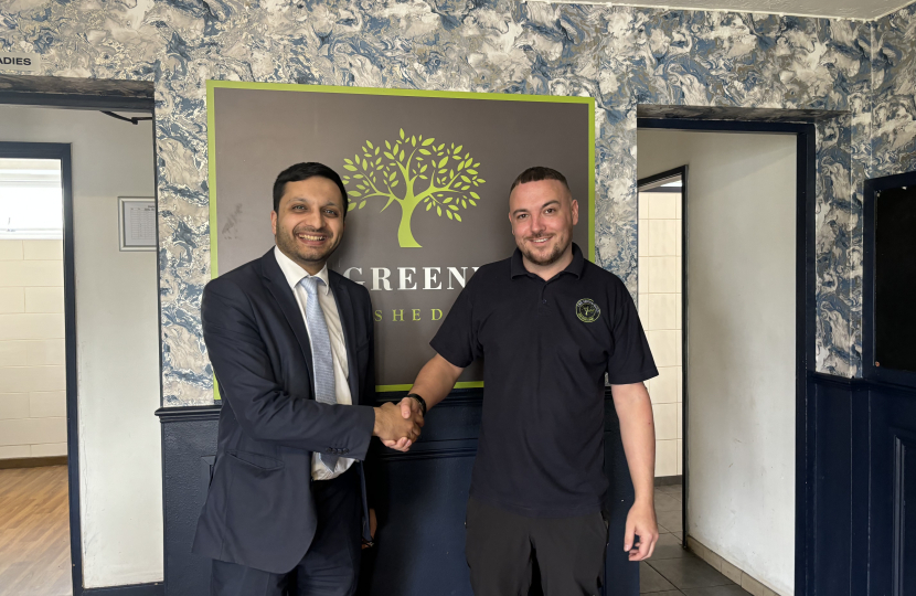 Saqib Bhatti MP visiting the Greenwood pub in Chelmsley Wood 