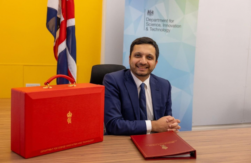 Saqib Bhatti MP in his ministerial office in the department of science, innovation and technology