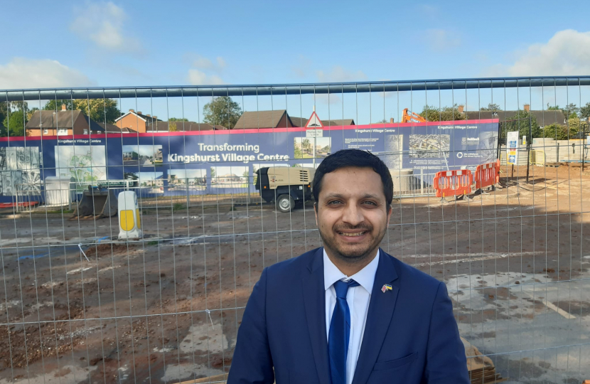 Saqib Bhatti MP at the site of the Kingshurst Village Centre regeneration