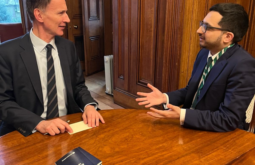 Saqib Bhatti MP with the Chancellor 