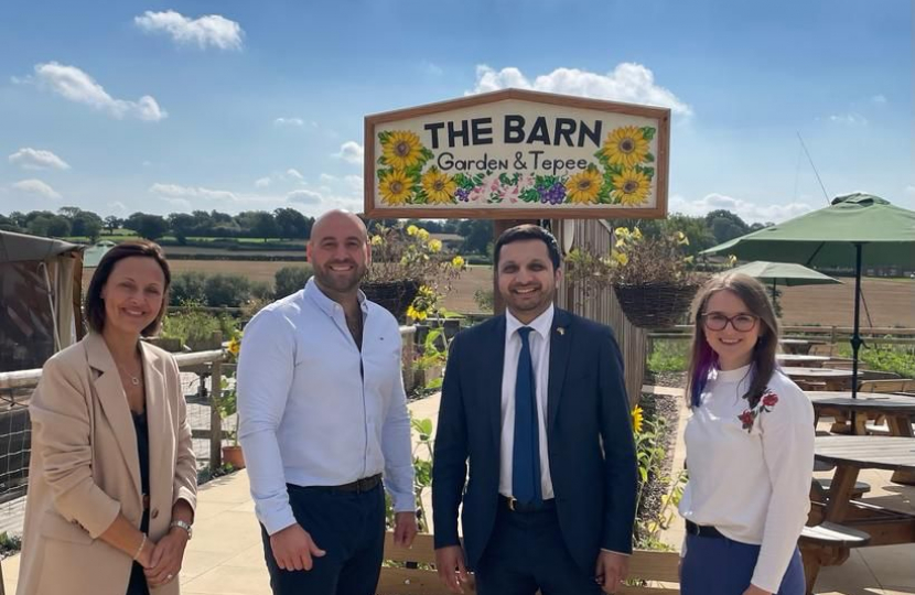 Saqib visiting The Barn at Berryfields 