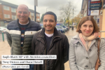 Saqib Bhatti MP with Meriden councillors Tony Dicicco and Diane Howell