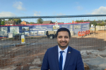 Saqib Bhatti MP at the site of the Kingshurst Village Centre regeneration