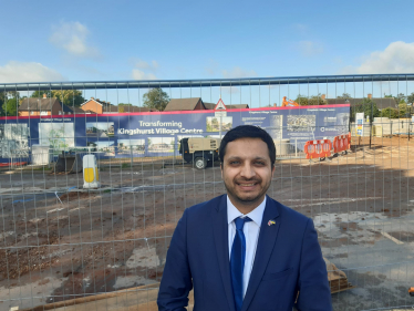 Saqib Bhatti MP at the site of the Kingshurst Village Centre regeneration