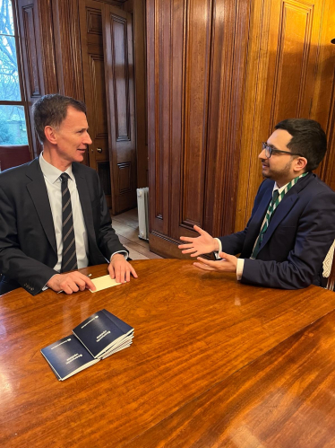 Saqib Bhatti MP with the Chancellor 