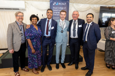 Saqib Bhatti MP at the verbal dyspraxia reception with Mikey Akers, Chris Kamara, Steve Jamieson, and Irma Donaldson 